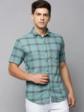 Men Green Checked Casual Shirt-ALASKACHECKS-5021-Seagreen